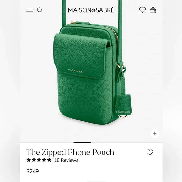 Maison de Sabre The Zipped Phone Pouch in Green - Never Used - Picture 4 of 13